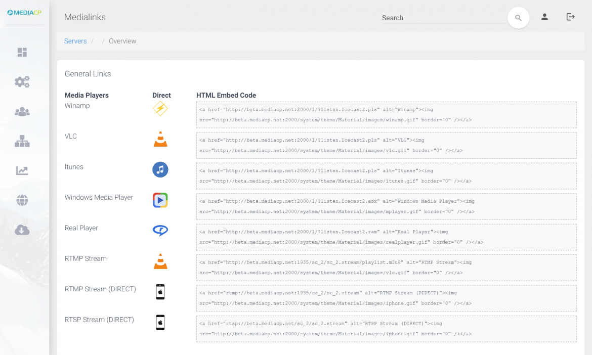 Icecast Control Panel Media Control Panel