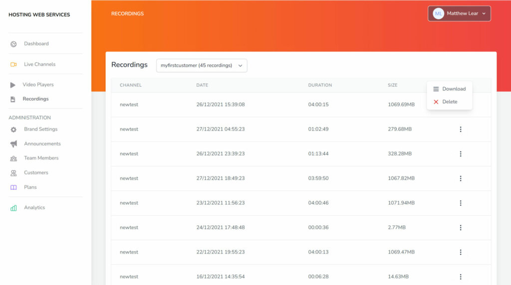 Cloud Live Video Streaming Platform