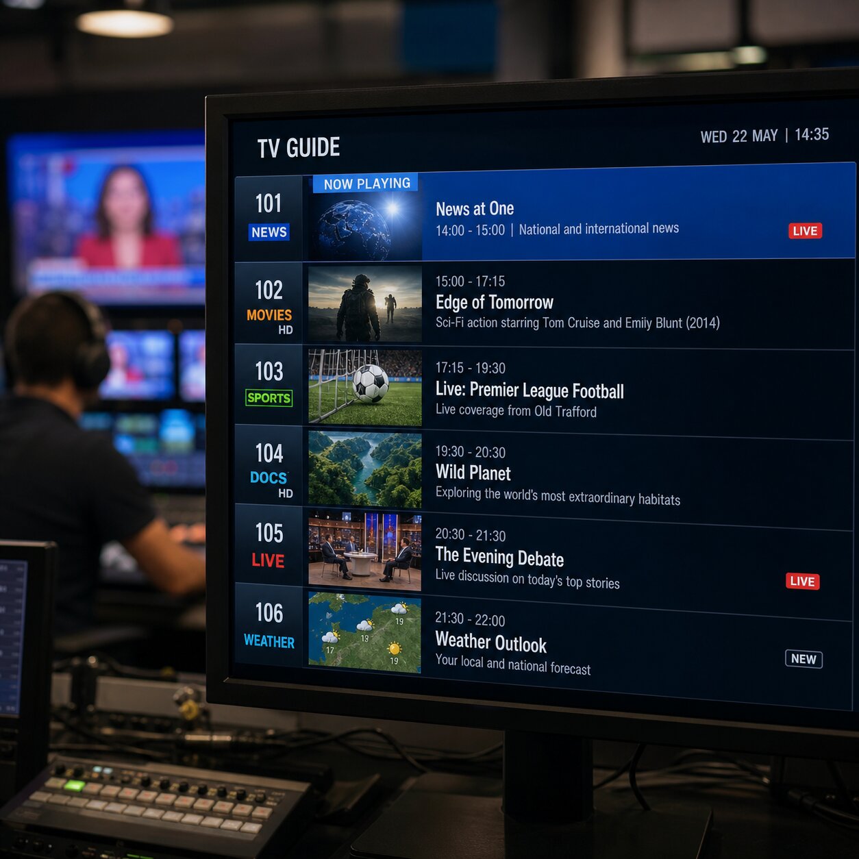 TV Playout Scheduling - Media Control Panel