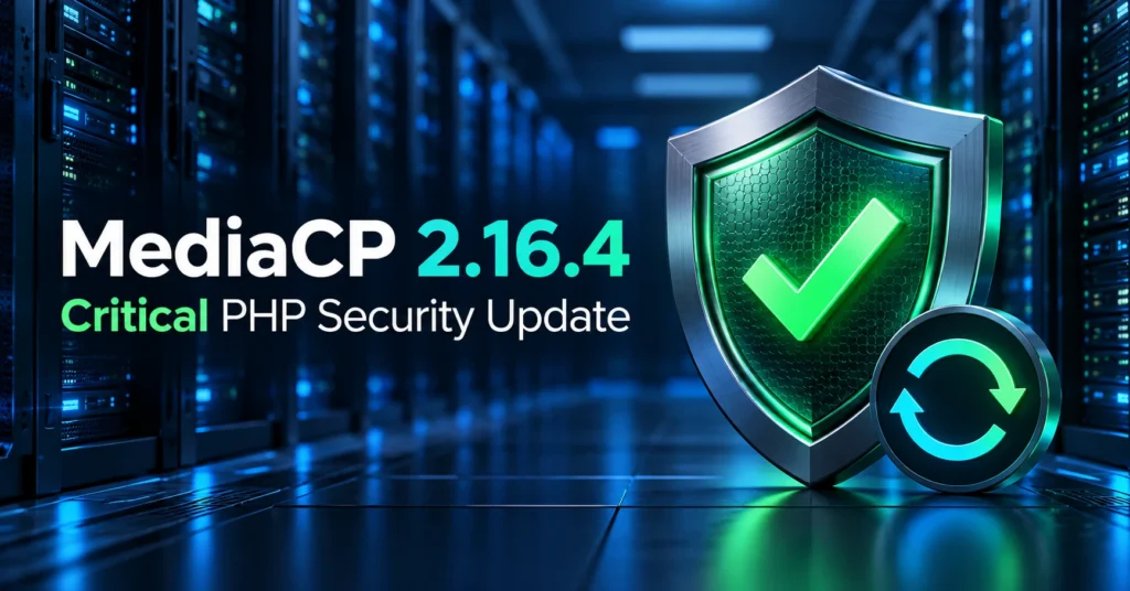 MediaCP 2.16.4 critical PHP security update