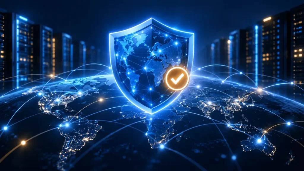 Security shield protecting connected global web infrastructure for the PHP2Shell explainer
